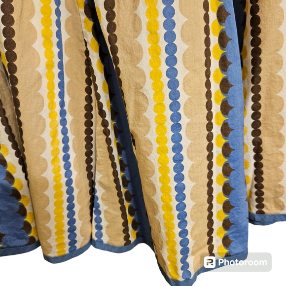 Boden brown and yellow bubble stripe A lined fit and flare skirt, 10 R - Picture 4 of 10